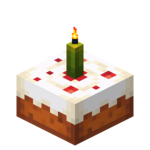 Торт с зелёной свечой в Майнкрафте