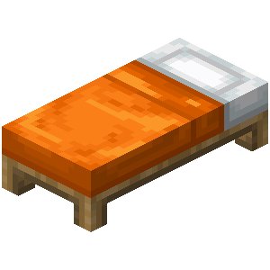 Оранжевая кровать в Майнкрафте
