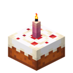 Торт с розовой свечой в Майнкрафте
