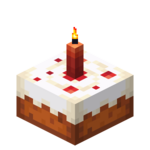 Торт с красной свечой в Майнкрафте
