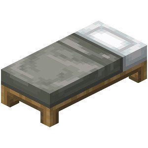 Светло-серая кровать в Майнкрафте
