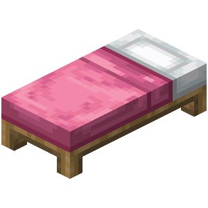 Розовая кровать в Майнкрафте