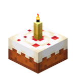Торт с жёлтой свечой в Майнкрафте