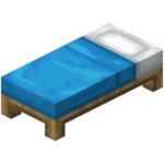 Голубая кровать в Майнкрафте