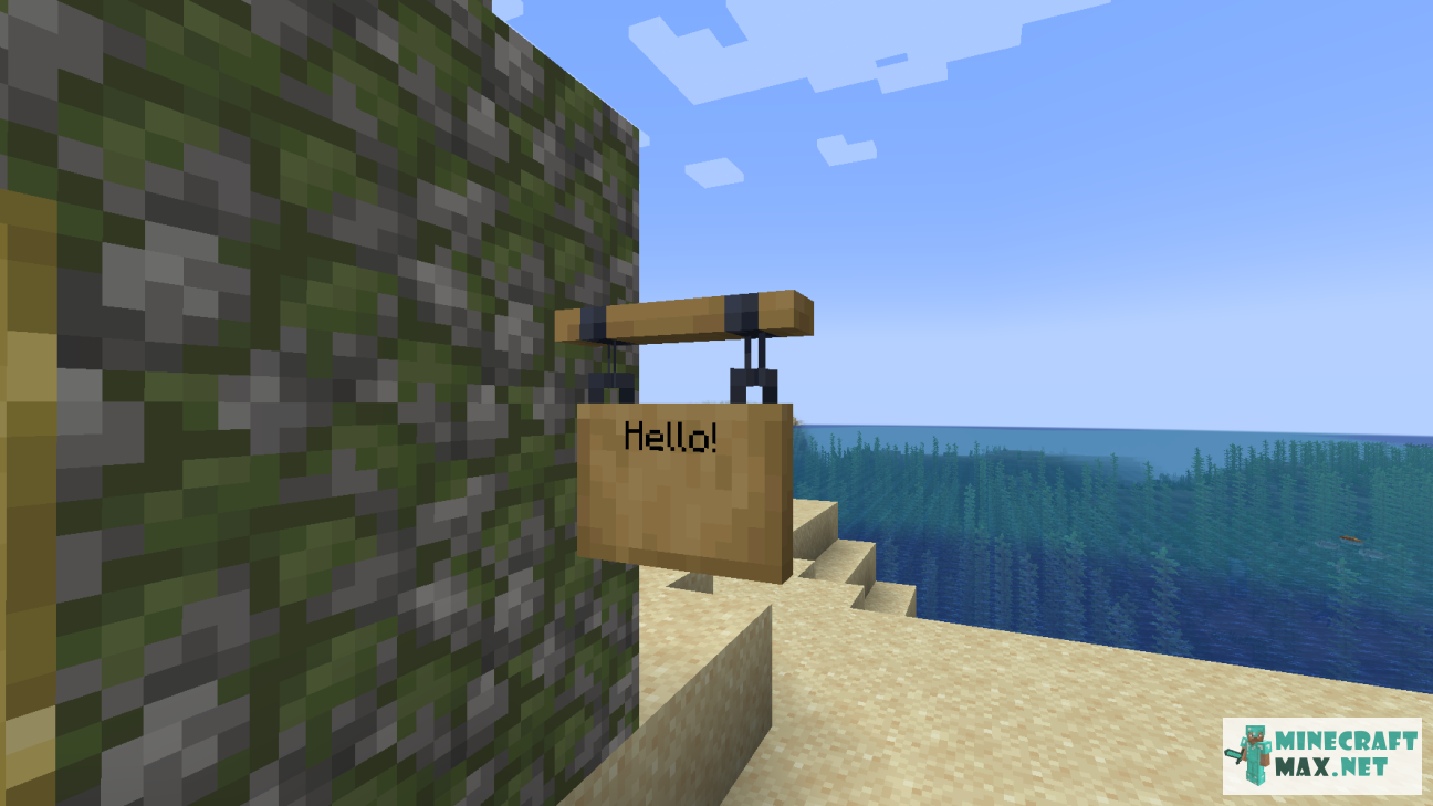 Oak Hanging Sign in Minecraft | Screenshot 1